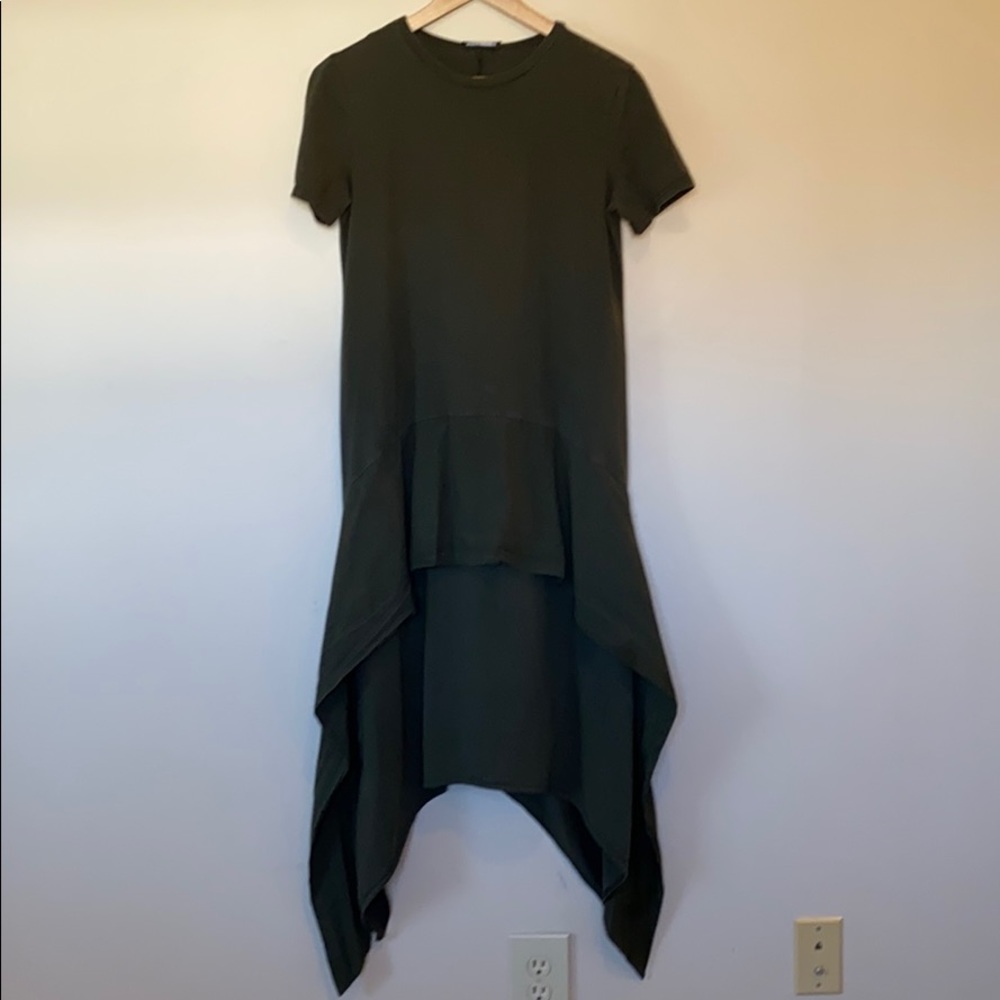 Zara | Trafaluc Sharkbite Crew Neck Midi Dress